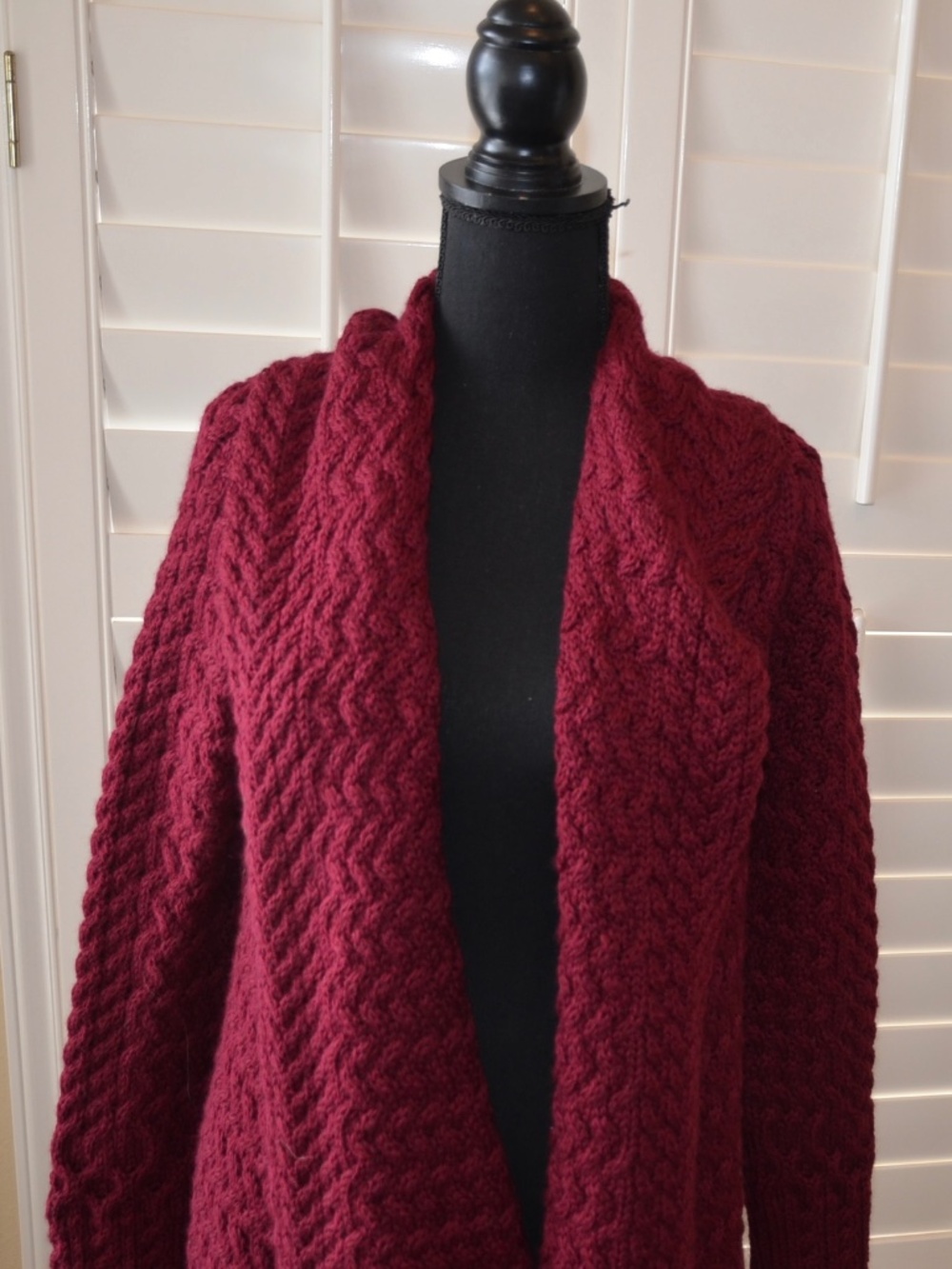The J. Peterman Company Wool Open Cardigan Sweater